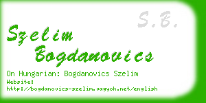 szelim bogdanovics business card